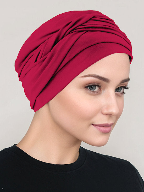 TWIST-RED#Twisty Turban in Buttery Soft Red