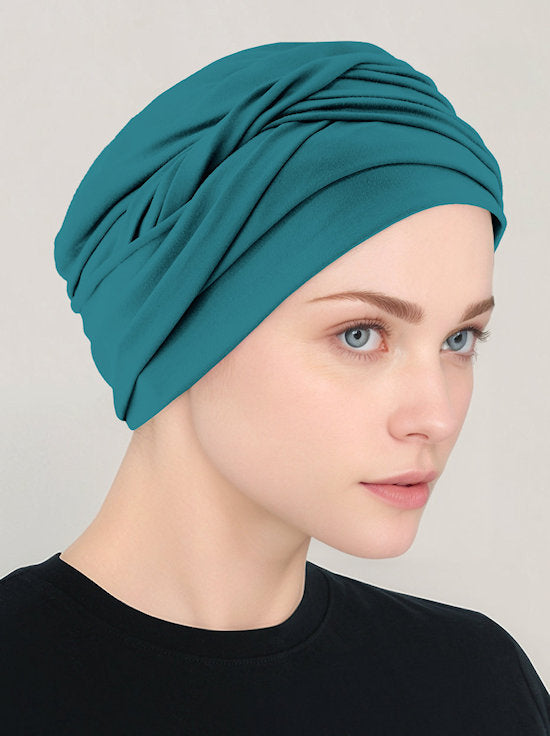 TWIST-TEALGREEN#Twisty Turban in Buttery Soft Teal Green