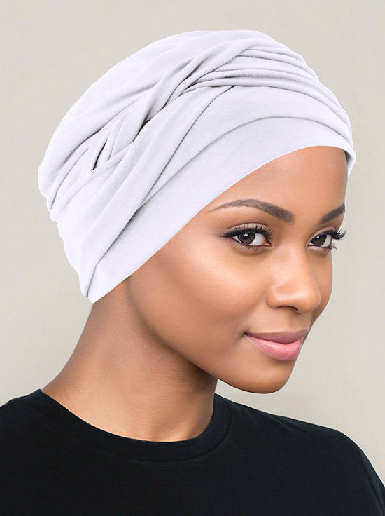 TWIST-WHITE#Twisty Turban in Buttery Soft White