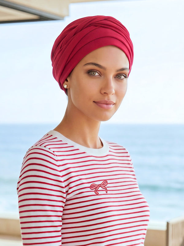 TWIST-RED#Twisty Turban in Buttery Soft Red