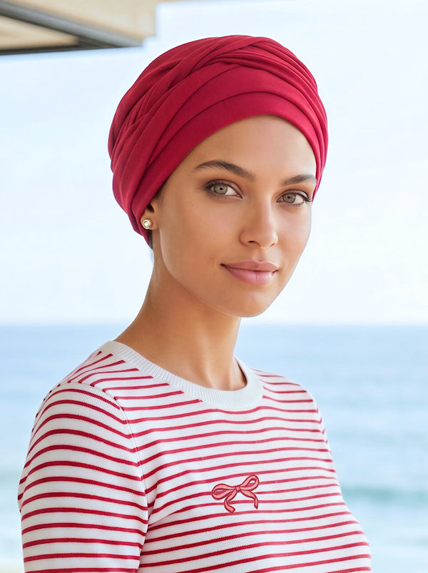 TWIST-RED#Twisty Turban in Buttery Soft Red