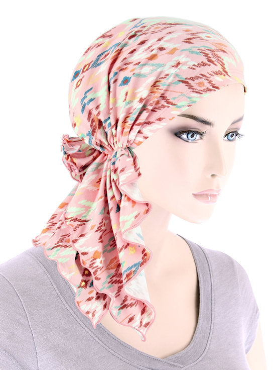 BELLA-900#The Bella Scarf Pink Tribal