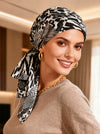 WPS-882#Head Wrap Scarf Gray Black Gold Animal Sequin