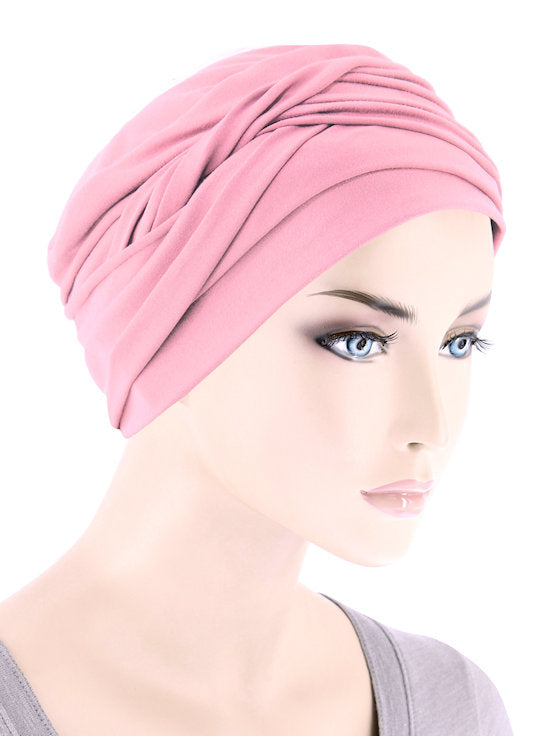 TWIST-LTPINK#Twisty Turban in Buttery Soft Light Pink