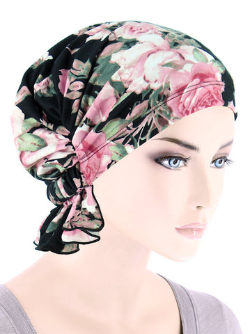 ABBEY-703#The Abbey Cap in Blush Pink Rose Floral
