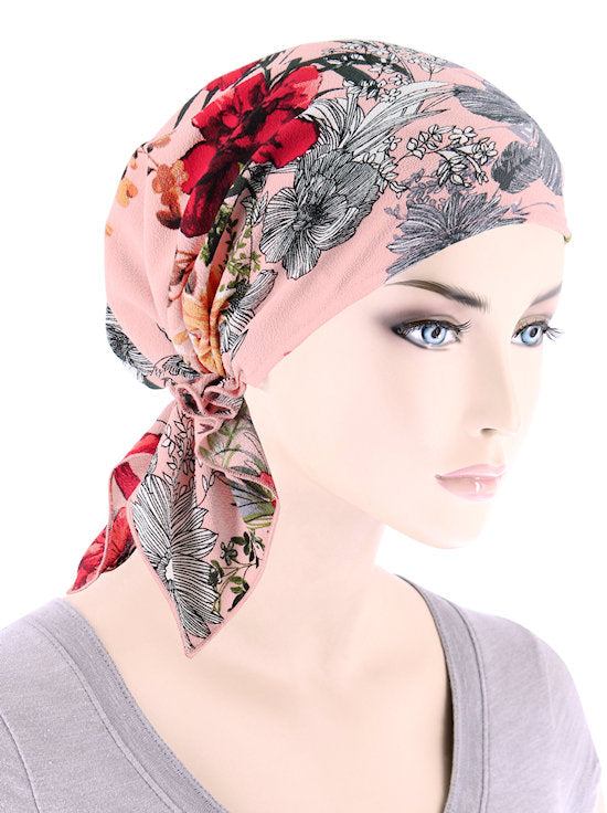 CE-BDNASCARF-917#The Shorty Scarf Pink Floral Blossom