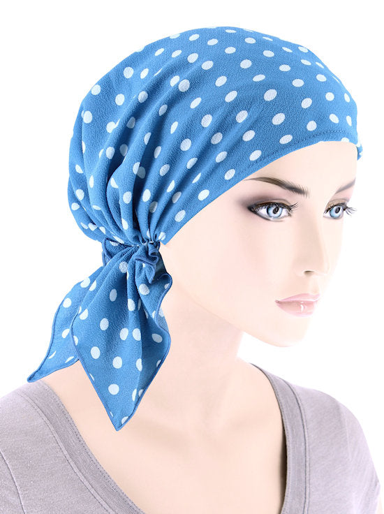 CE-BDNASCARF-918#The Shorty Scarf Carolina Blue Polka *Clearance/Final Sale*