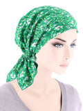 CE-BDNASCARF-920#The Shorty Scarf in Green Ditsy Floral