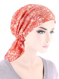 CE-BDNASCARF-921#The Shorty Scarf in Coral Ditsy Floral