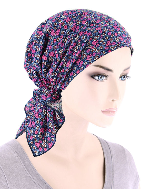 CE-BDNASCARF-922#The Shorty Scarf Navy Dainty Floral