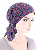 CE-BDNASCARF-922#The Shorty Scarf in Navy Dainty Floral