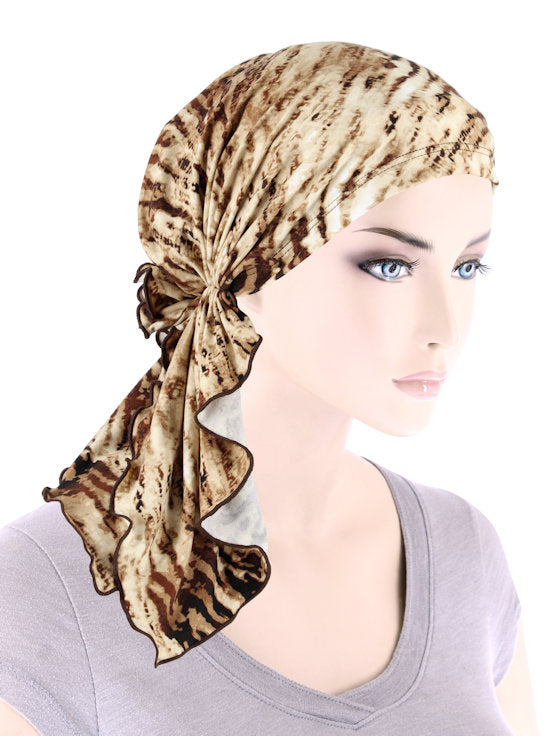 BELLA-784#The Bella Scarf Brown Tiger