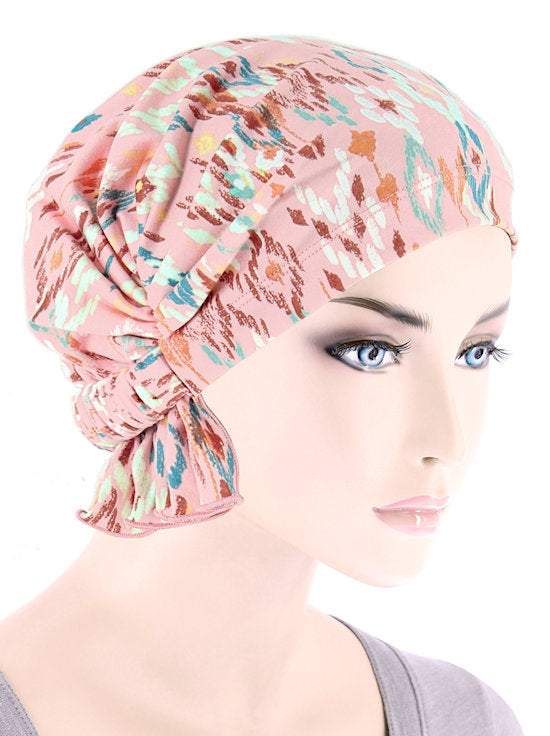 ABBEY-720#The Abbey Cap in Pink Petite Tribal