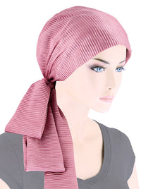 WPS-886#Head Wrap Scarf Plisse Rose Pink
