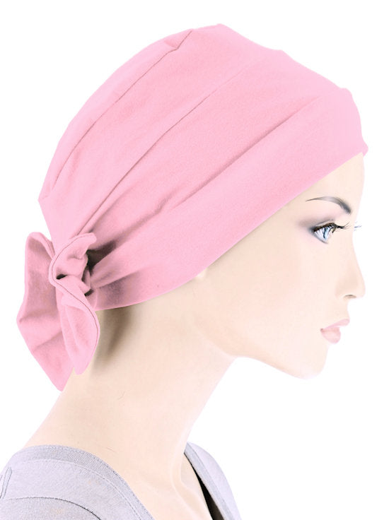 CKCB-LTPINK#Cotton Cloche Bow Cap in Light Pink