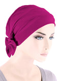 CKCB-PLUM#Cotton Cloche Bow Cap in Plum