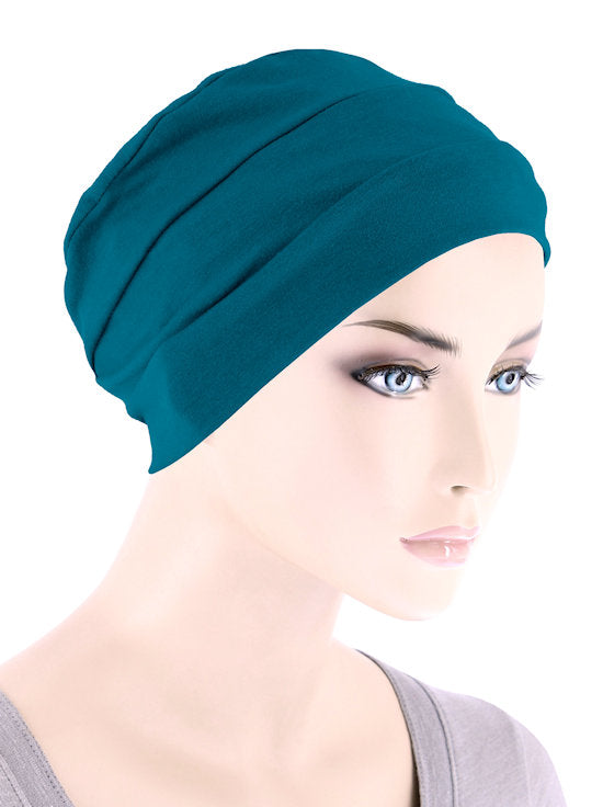 CKC-TEAL#Chemo Cloche Cap in Teal