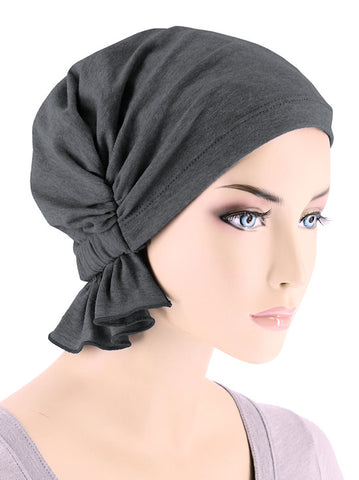 ABBEY-576#The Abbey Cap in Charcoal Gray Cotton Knit