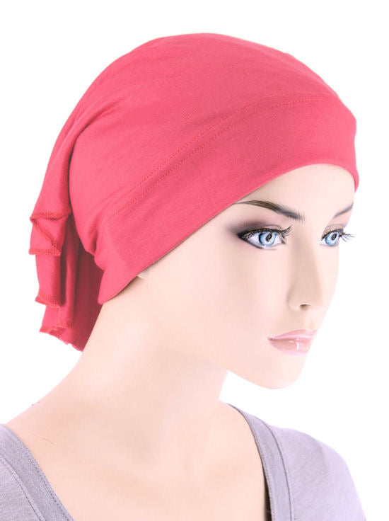 CE-BDNAWRAP-CORAL#Bandana Wrap in Coral Pink *Clearance/Final Sale*