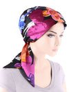 CFS-1146#Chemo Fashion Scarf Black Blue Polka Swirl
