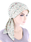 CFS-1160#Chemo Fashion Scarf Ivory Pink Floral