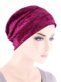 H150-RASPBERRY#Winter Cloche Bow Hat Raspberry Sequin *Clearance/Final Sale*