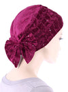 H150-RASPBERRY#Winter Cloche Bow Hat Raspberry Sequin *Clearance/Final Sale*
