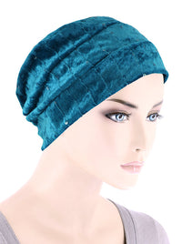 H150-TEALSAPPHIRE#Winter Cloche Bow Hat Teal Sapphire Sequin *Clearance/Final Sale*