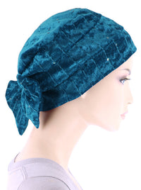 H150-TEALSAPPHIRE#Winter Cloche Bow Hat Teal Sapphire Sequin *Clearance/Final Sale*