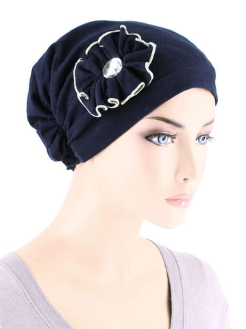 JOSIE-NAVY2TONE#Josie Turban Navy 2 Tone