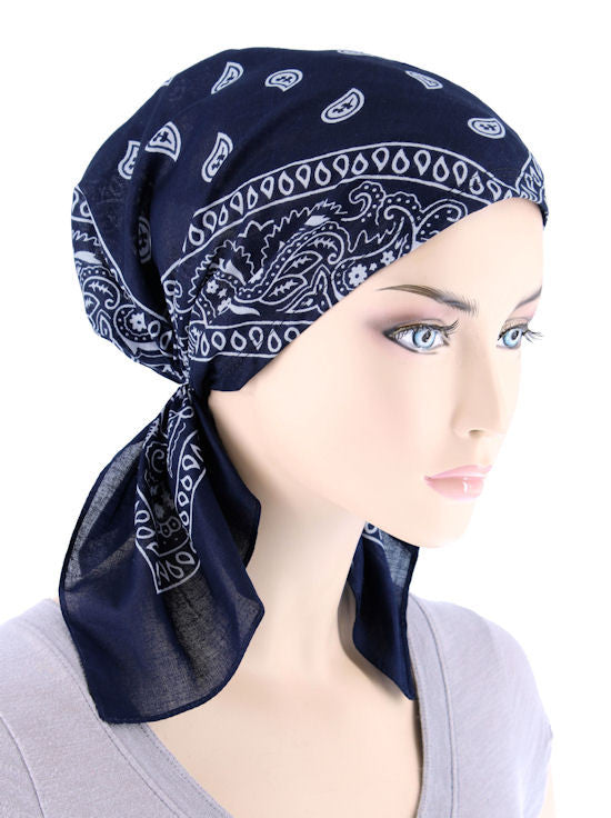 CE-BDNASCARF-NAVY#Bandana Scarf in Navy Blue