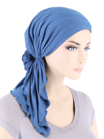 BELLA-BB-786#The Bella Scarf Bamboo Periwinkle Blue