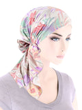 BELLA-875#The Bella Scarf Taupe Mauve Tropical Floral