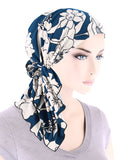 BELLA-877#The Bella Scarf Navy Cream Bold Floral