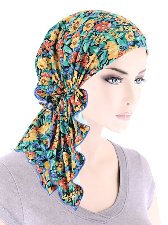 BELLA-878#The Bella Scarf Yellow Green Spring Floral