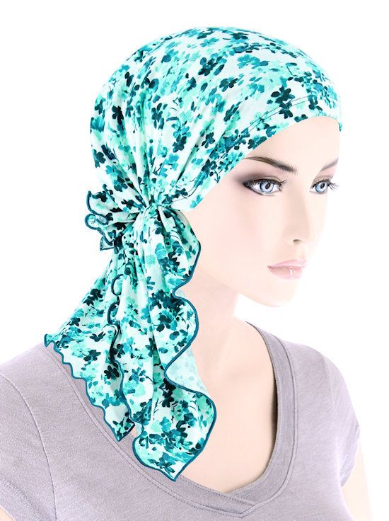 BELLA-880#The Bella Scarf Mint Green Floral