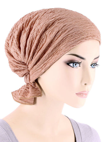 ABBEY-629#The Abbey Cap in Peachy Pink w/Golden Shimmer